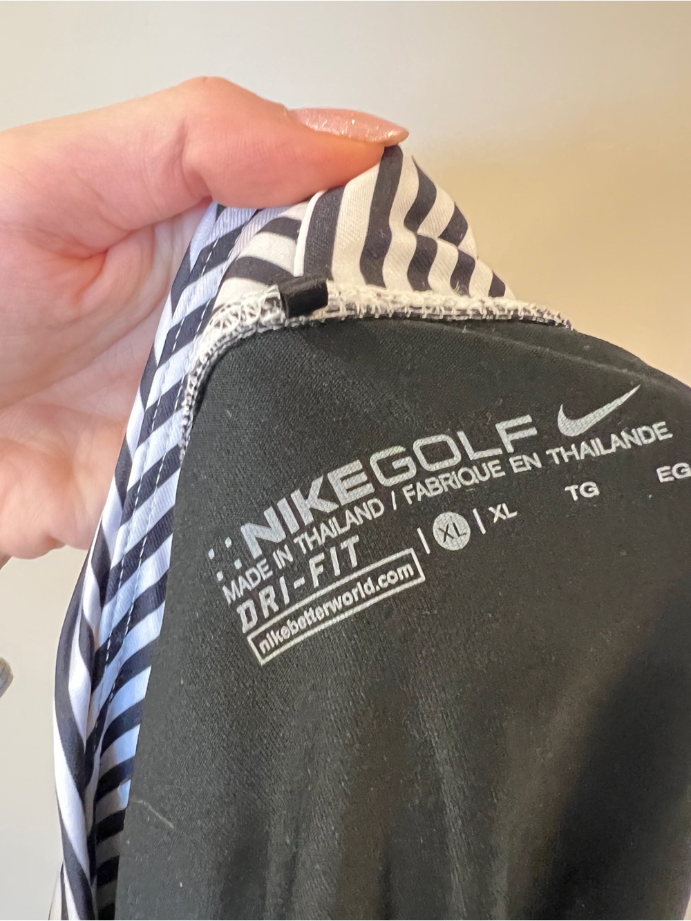 Nike Golf Dri-FIT Skort Women’s XL Black White Striped Tennis/Golf Skirt - Picture 5 of 5